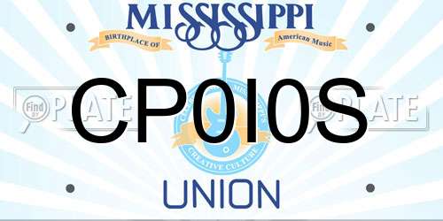 CP0I0S Mississippi License Plate