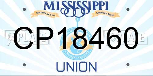 CP18460 Mississippi License Plate