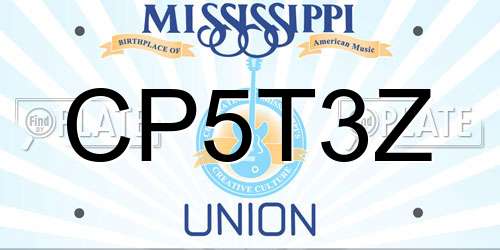 CP5T3Z Mississippi License Plate