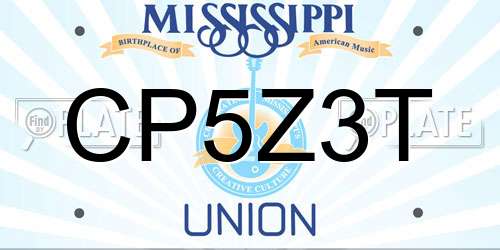 CP5Z3T Mississippi License Plate