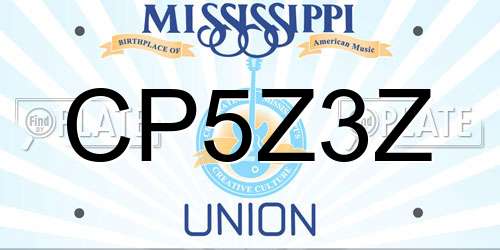 CP5Z3Z Mississippi License Plate