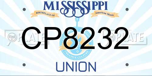 CP8232 Mississippi License Plate