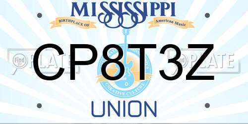 CP8T3Z Mississippi License Plate