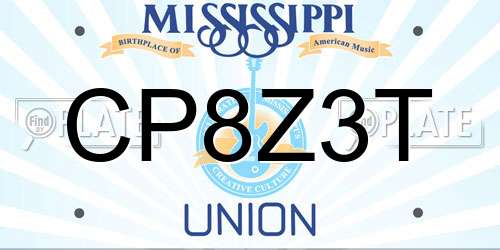 CP8Z3T Mississippi License Plate