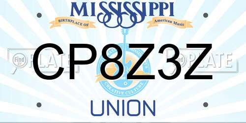 CP8Z3Z Mississippi License Plate