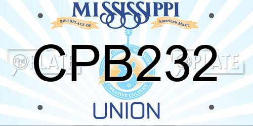 CPB232 Mississippi License Plate