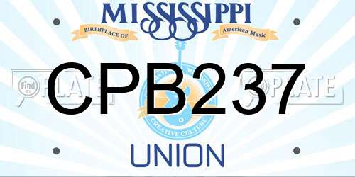 CPB237 Mississippi License Plate