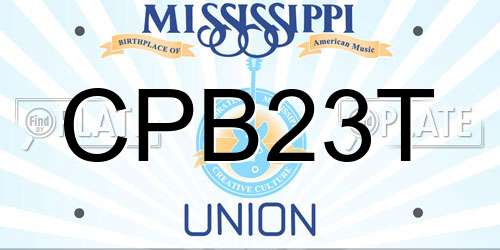 CPB23T Mississippi License Plate