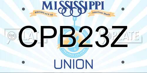 CPB23Z Mississippi License Plate