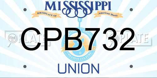 CPB732 Mississippi License Plate