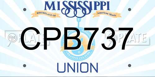 CPB737 Mississippi License Plate