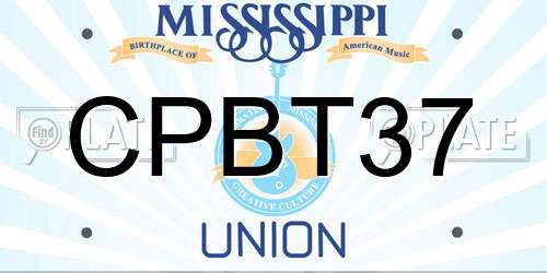 CPBT37 Mississippi License Plate