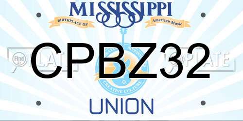 CPBZ32 Mississippi License Plate