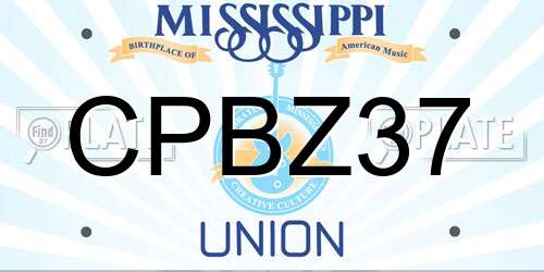 CPBZ37 Mississippi License Plate