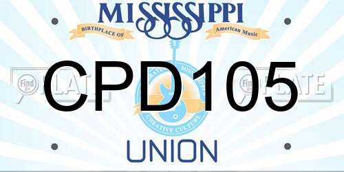 CPD105 Mississippi License Plate