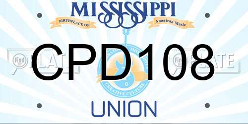CPD108 Mississippi License Plate