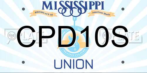 CPD10S Mississippi License Plate