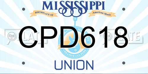 CPD618 Mississippi License Plate