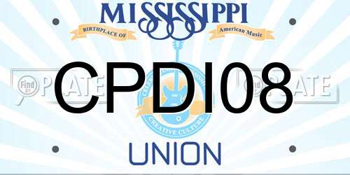CPDI08 Mississippi License Plate