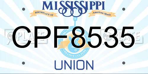CPF8535 Mississippi License Plate