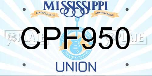 CPF950 Mississippi License Plate