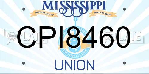 CPI8460 Mississippi License Plate