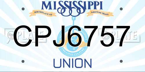 CPJ6757 Mississippi License Plate