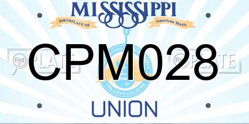 CPM028 Mississippi License Plate