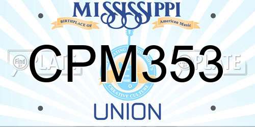 CPM353 Mississippi License Plate