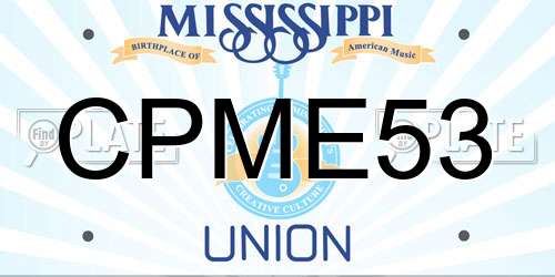 CPME53 Mississippi License Plate
