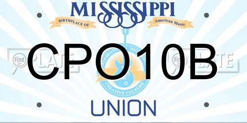 CPO10B Mississippi License Plate