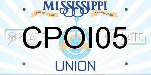 CPOI05 Mississippi License Plate