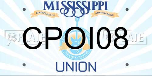 CPOI08 Mississippi License Plate