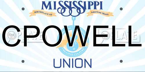 CPOWELL Mississippi License Plate