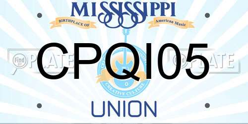 CPQI05 Mississippi License Plate
