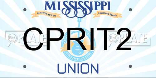 CPRIT2 Mississippi License Plate