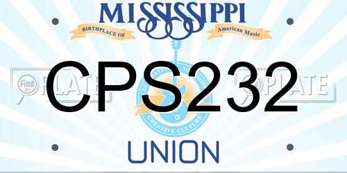 CPS232 Mississippi License Plate