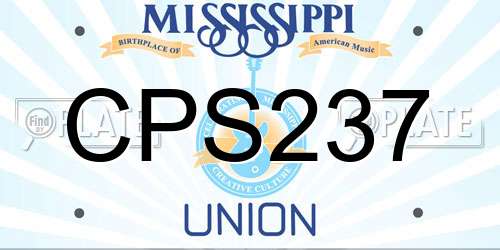 CPS237 Mississippi License Plate
