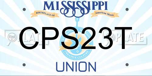 CPS23T Mississippi License Plate