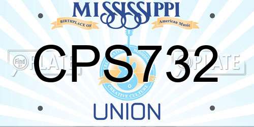 CPS732 Mississippi License Plate