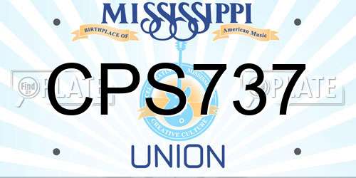 CPS737 Mississippi License Plate