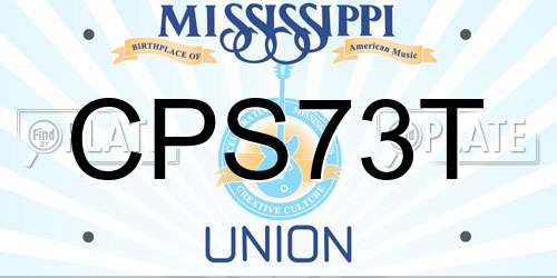 CPS73T Mississippi License Plate