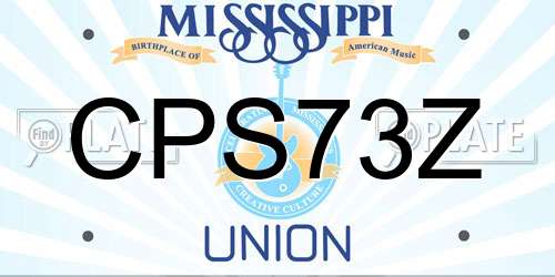 CPS73Z Mississippi License Plate