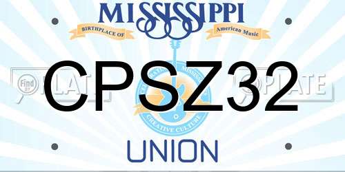 CPSZ32 Mississippi License Plate