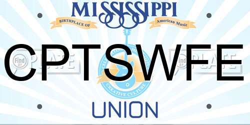 CPTSWFE Mississippi License Plate