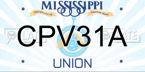 CPV31A Mississippi License Plate