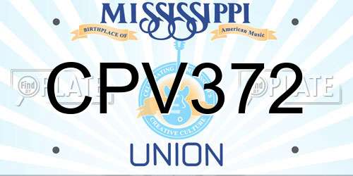 CPV372 Mississippi License Plate