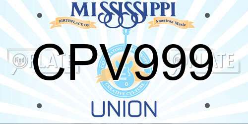 CPV999 Mississippi License Plate