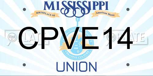 CPVE14 Mississippi License Plate