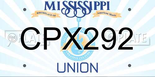 CPX292 Mississippi License Plate